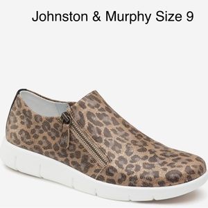 Johnston & Murphy Leopard Print Sneakers - Brown and White